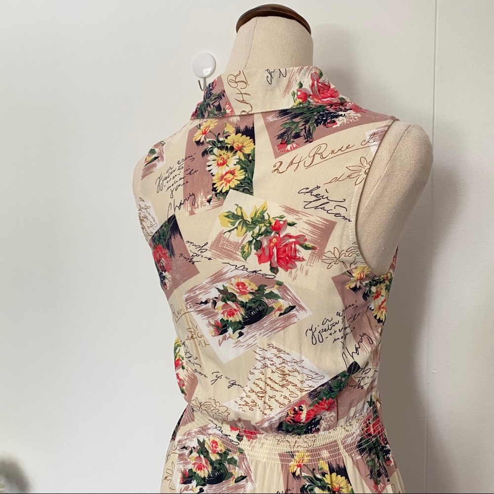Dangerfield Shirt Dress Sleeveless Floral Size 6 Retro Cottagecore - Picture 7 of 8